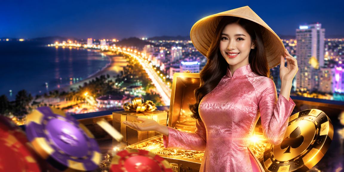 Người dùng tại Mũi Né tham gia casino trực tuyến trong trang phục áo dài truyền thống Việt Nam